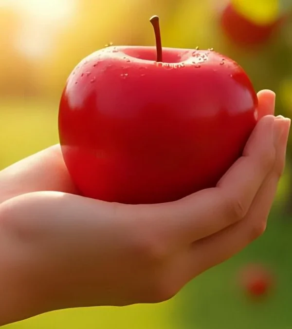 Fresh red apple showing the health benefits of apples